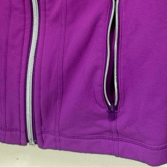 Lululemon RARE Define Ruffles Yogi Dance Jacket Ruffle Dewberry Zip Pockets Mesh - Picture 12 of 16